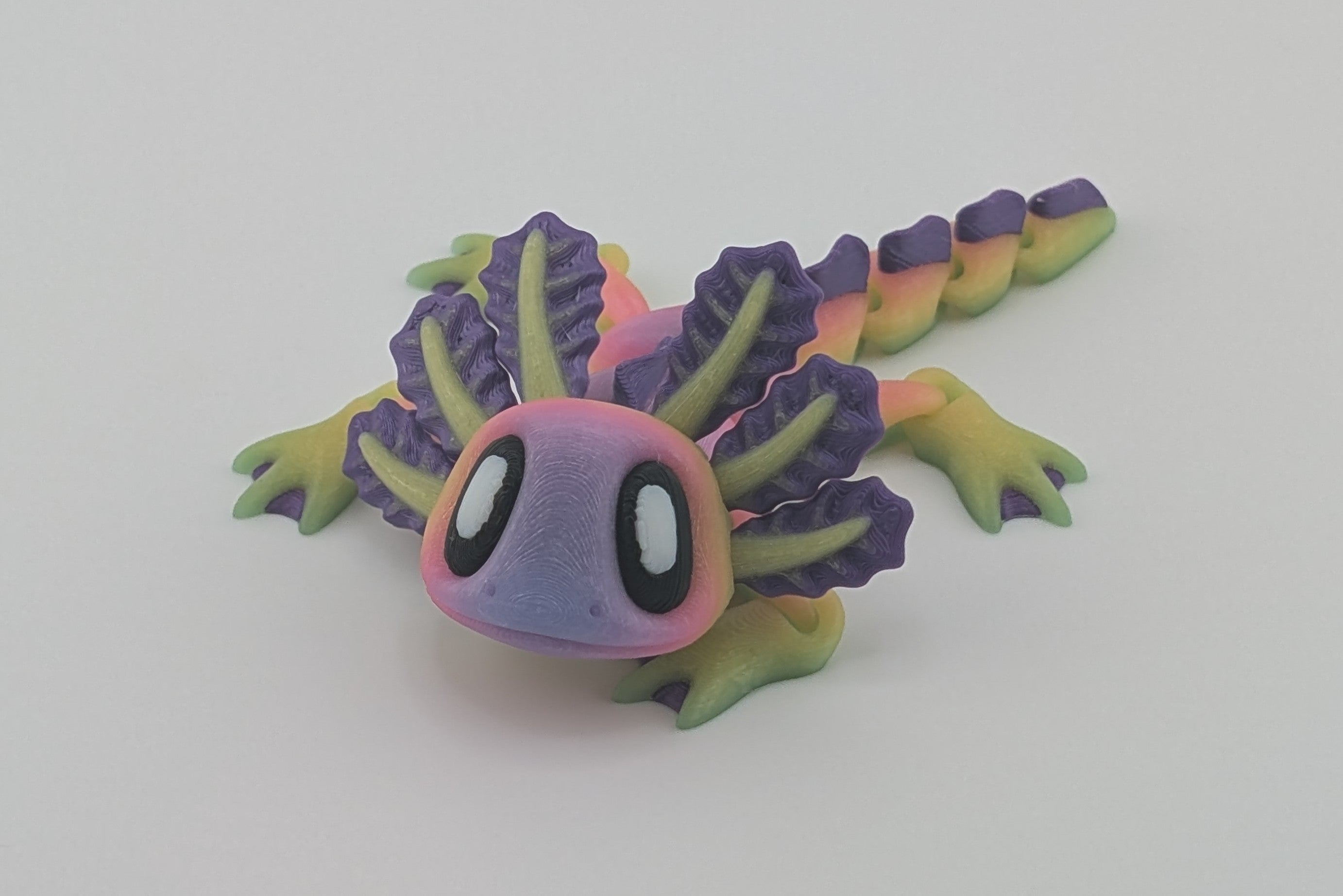 Neon Axolotl Magnet Flexi Fidget– Glow-in-the-Dark Amphibian Friend