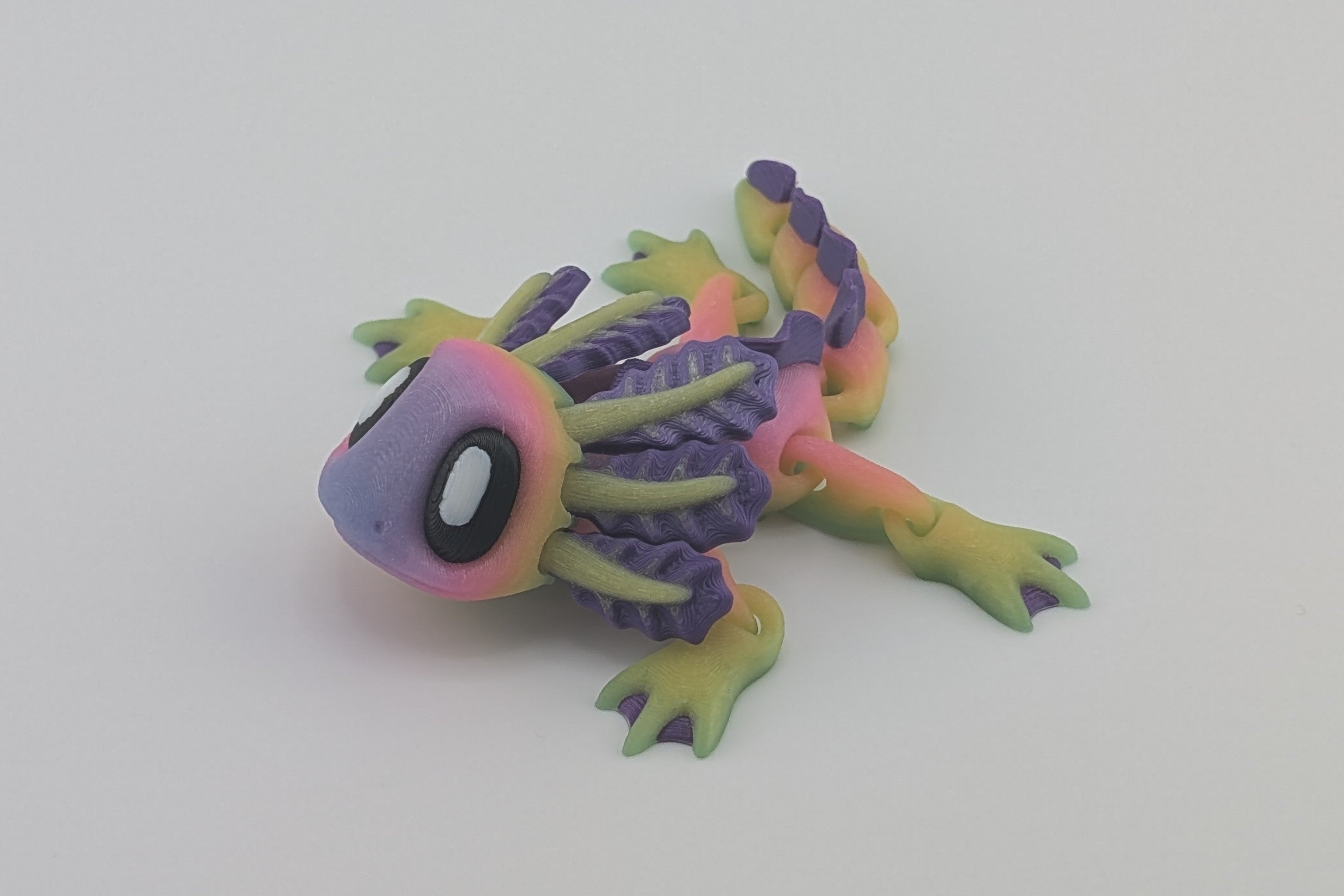 Neon Axolotl Magnet Flexi Fidget– Glow-in-the-Dark Amphibian Friend