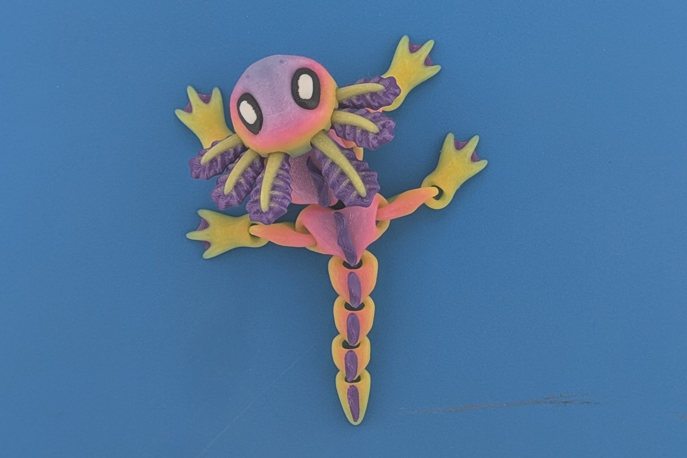 Neon Axolotl Magnet Flexi Fidget– Glow-in-the-Dark Amphibian Friend