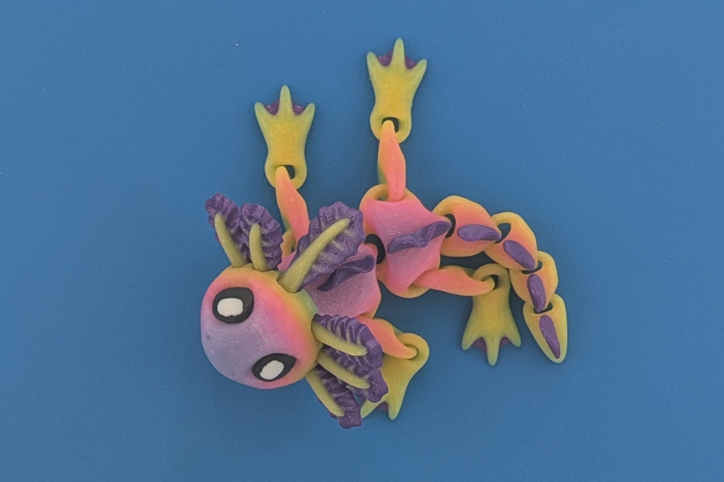 Neon Axolotl Magnet Flexi Fidget– Glow-in-the-Dark Amphibian Friend