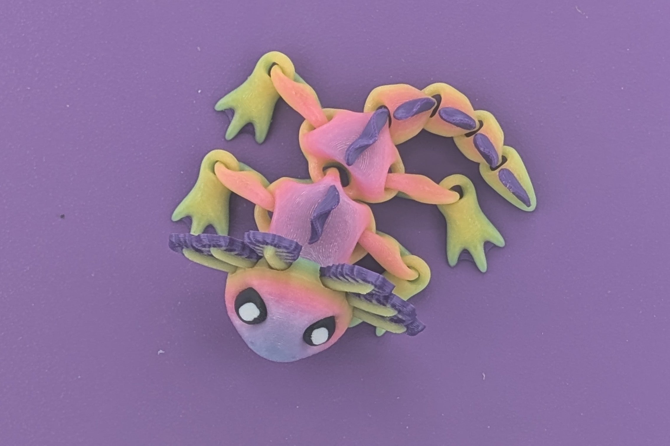 Neon Axolotl Magnet Flexi Fidget– Glow-in-the-Dark Amphibian Friend