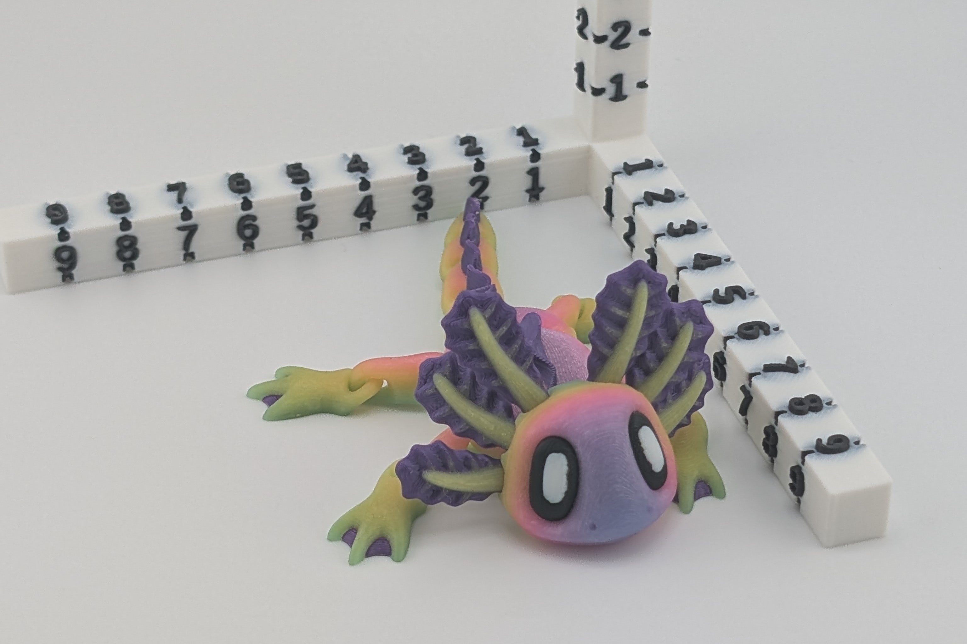 Neon Axolotl Magnet Flexi Fidget– Glow-in-the-Dark Amphibian Friend