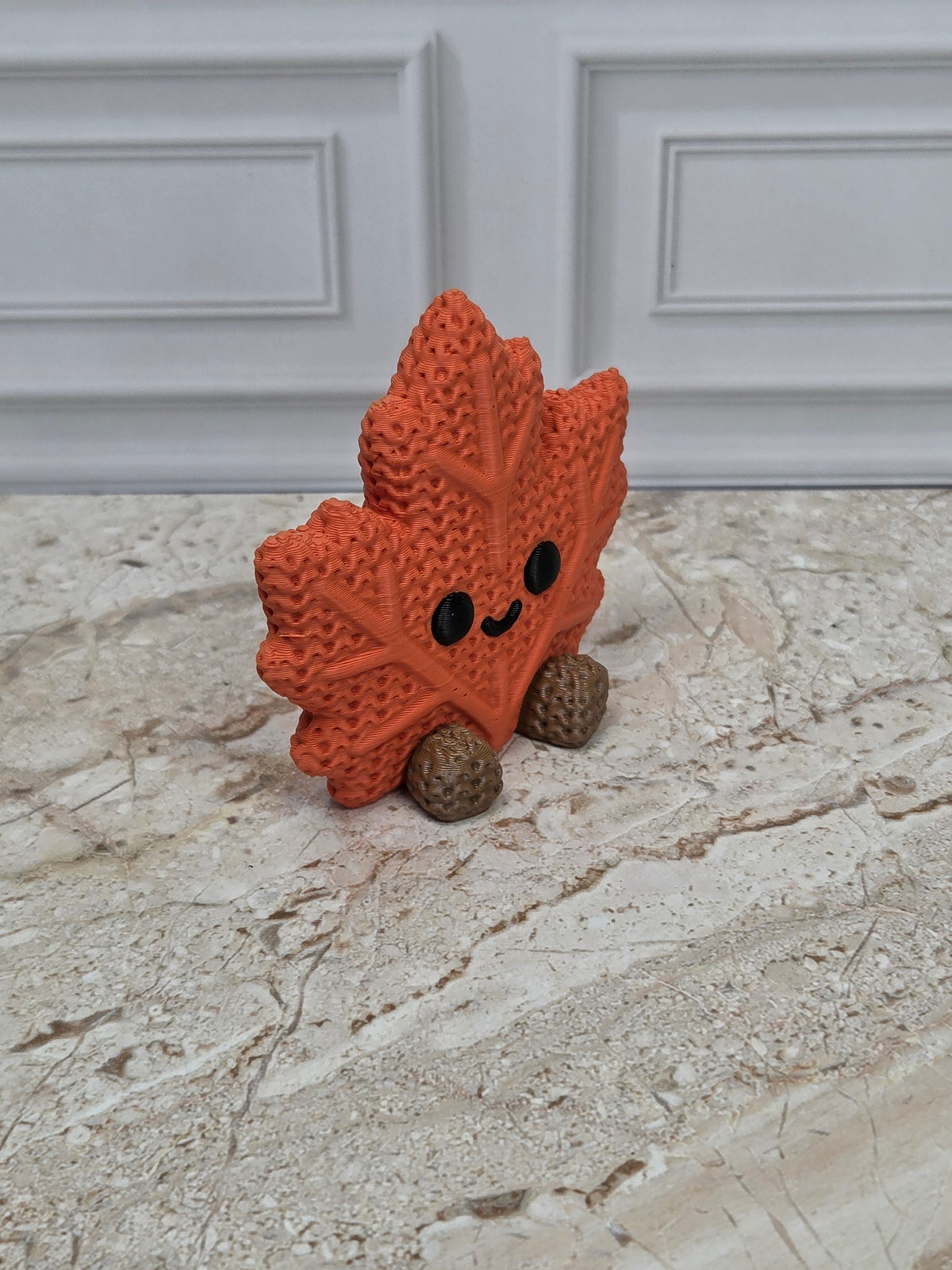 2.4" Faux Crochet Maple Leaf Figurine 3D Printed Knit Autumn Desk Pet Fall Tiered Tray Decor