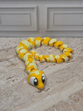 13" Flexi Albino Python Snake 3D Printed Articulated Ball Python Fidget Desk Toy