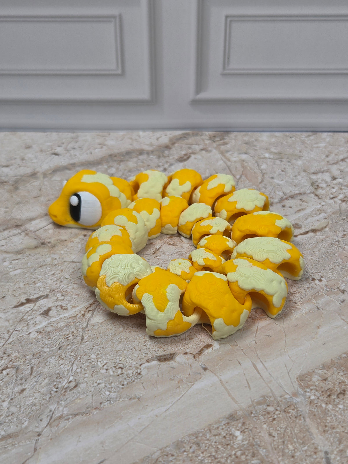 13" Flexi Albino Python Snake 3D Printed Articulated Ball Python Fidget Desk Toy