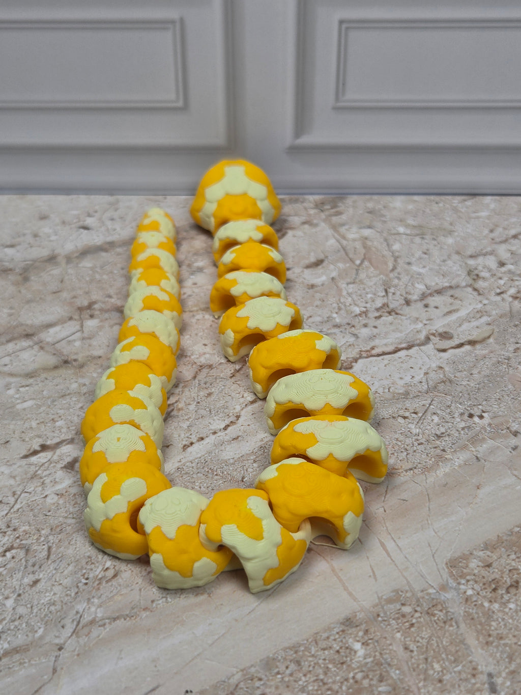 13" Flexi Albino Python Snake 3D Printed Articulated Ball Python Fidget Desk Toy