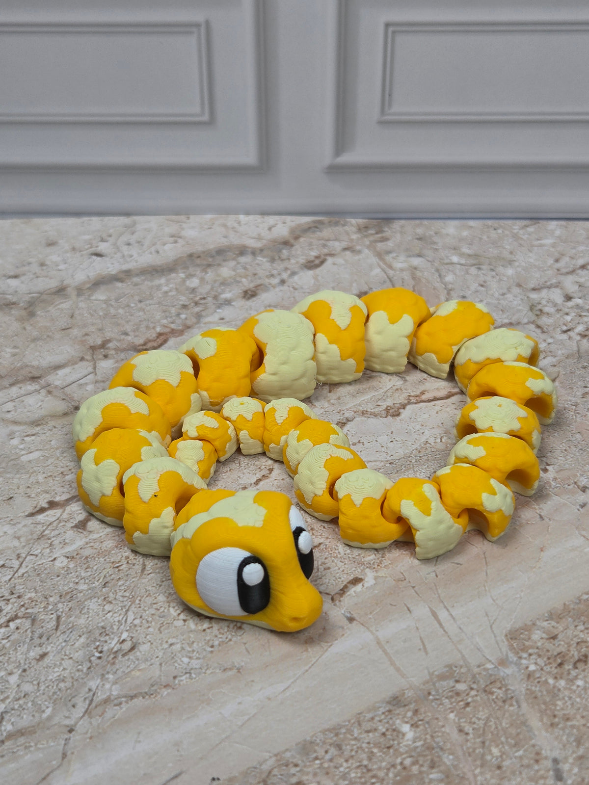 13" Flexi Albino Python Snake 3D Printed Articulated Ball Python Fidget Desk Toy