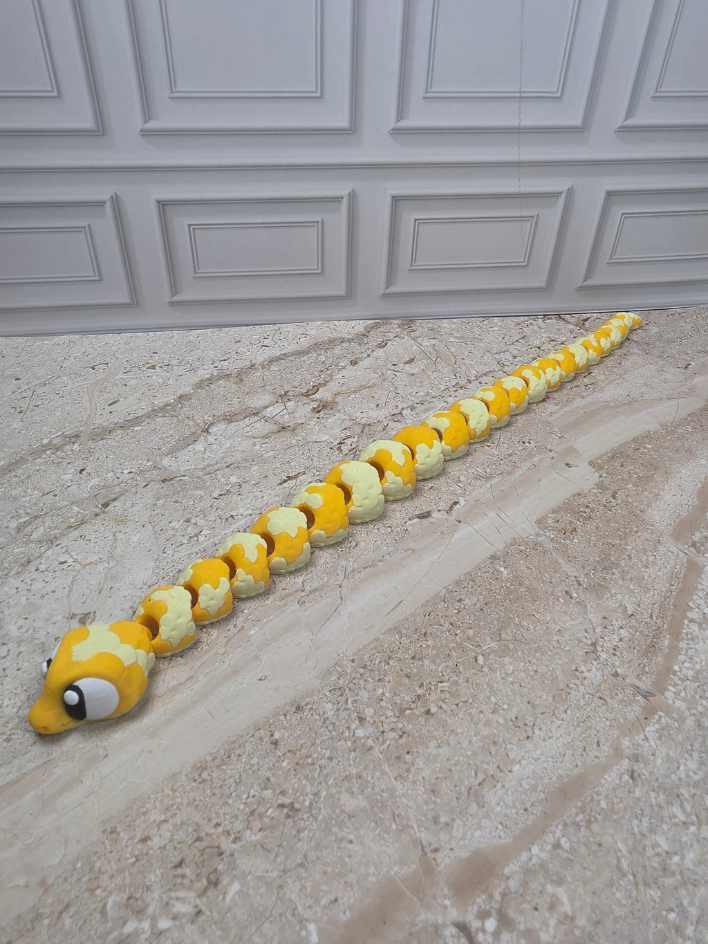 13" Flexi Albino Python Snake 3D Printed Articulated Ball Python Fidget Desk Toy