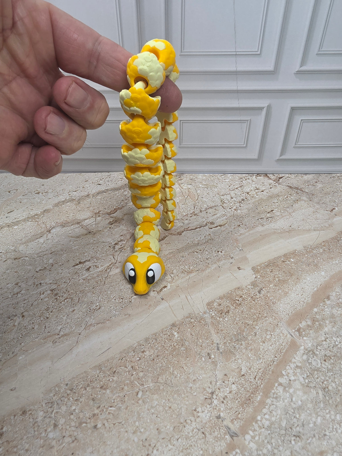 13" Flexi Albino Python Snake 3D Printed Articulated Ball Python Fidget Desk Toy