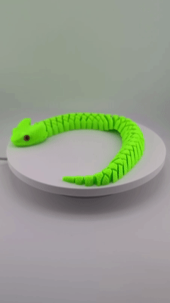 Articulated Flexi Bush Viper – 15" Gradient PLA Snake with Glass Eyes
