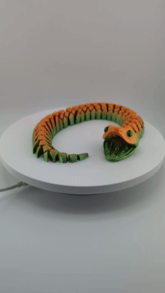 Articulated Flexi Bush Viper – 15" Gradient PLA Snake with Glass Eyes