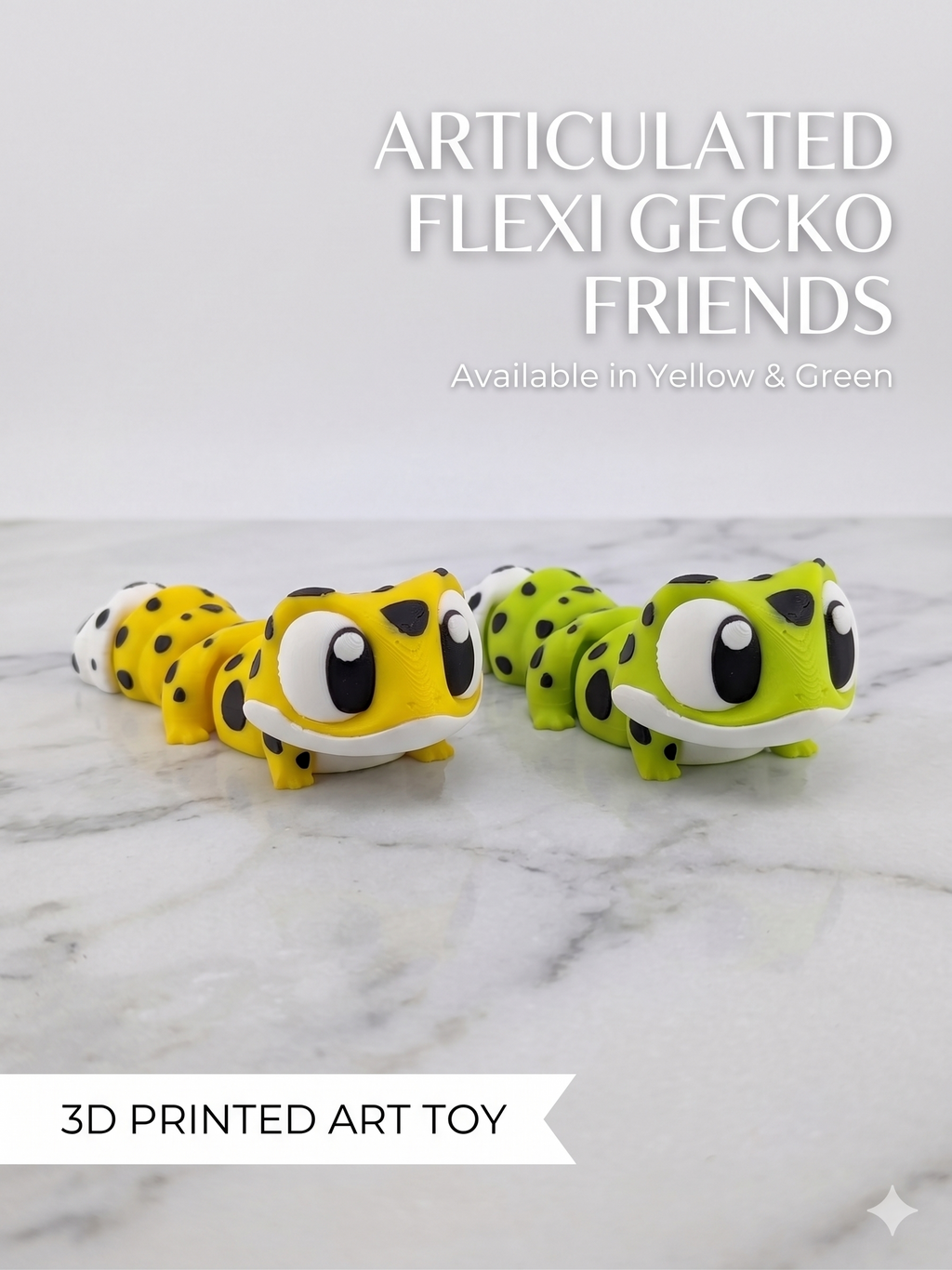 3.25 Inch Flexi Gecko Keychain Articulated Lizard Fidget Toy