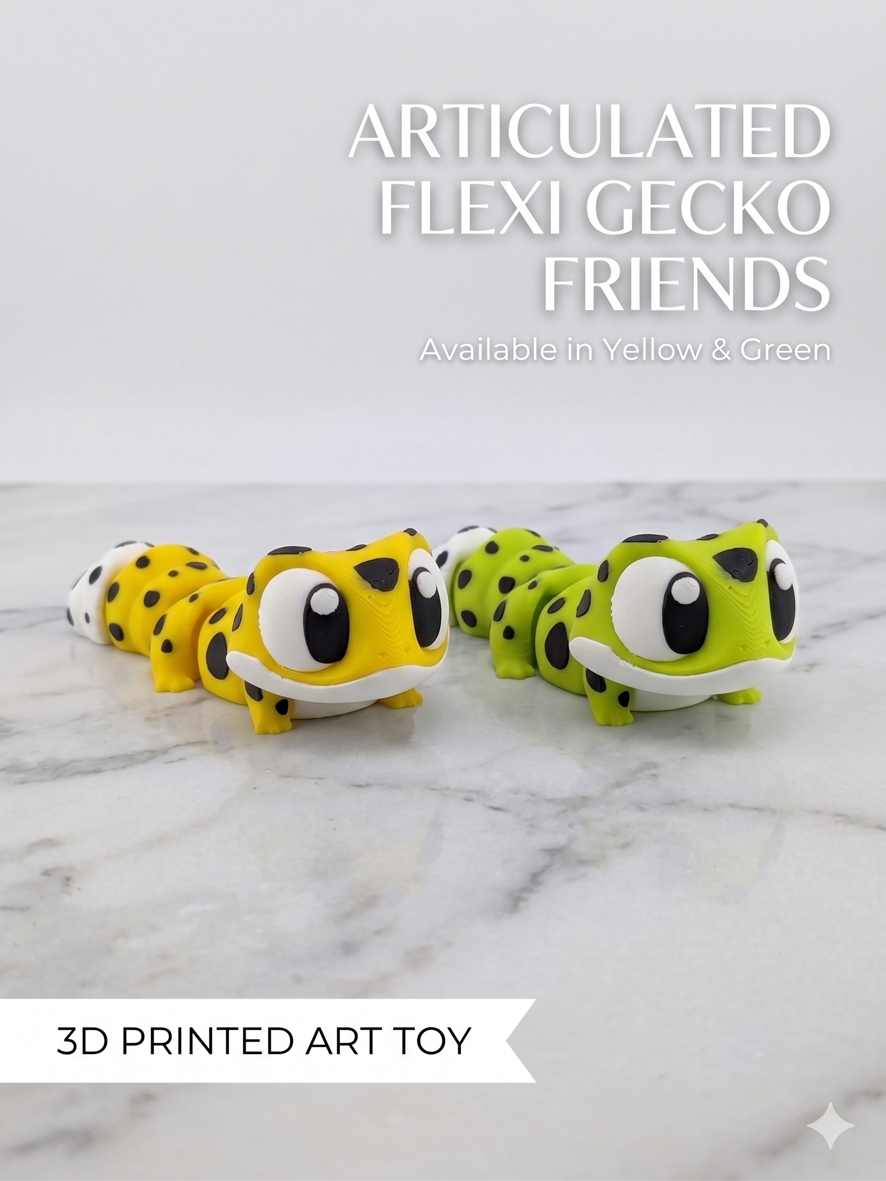 3.25 Inch Flexi Gecko Keychain Articulated Lizard Fidget Toy