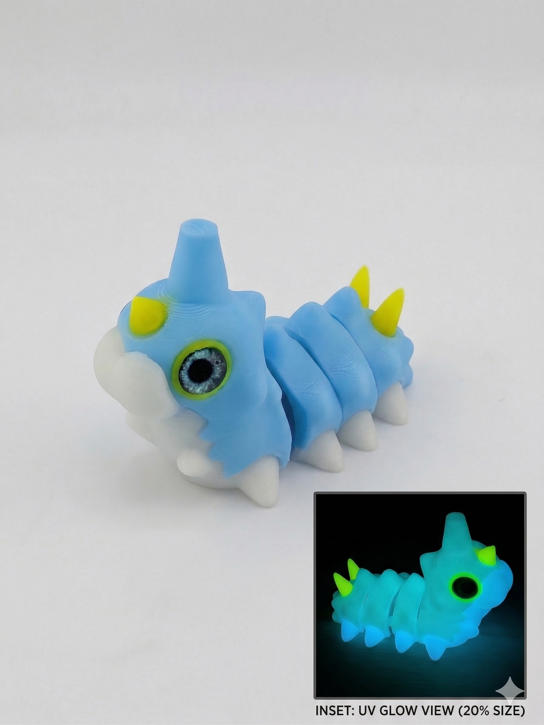 🪩✨ The "Rave-Worm" Triple-Glow Flexi! 🐛 Tri-Color Neon Fidget with Glass Eyes 🎶🌈