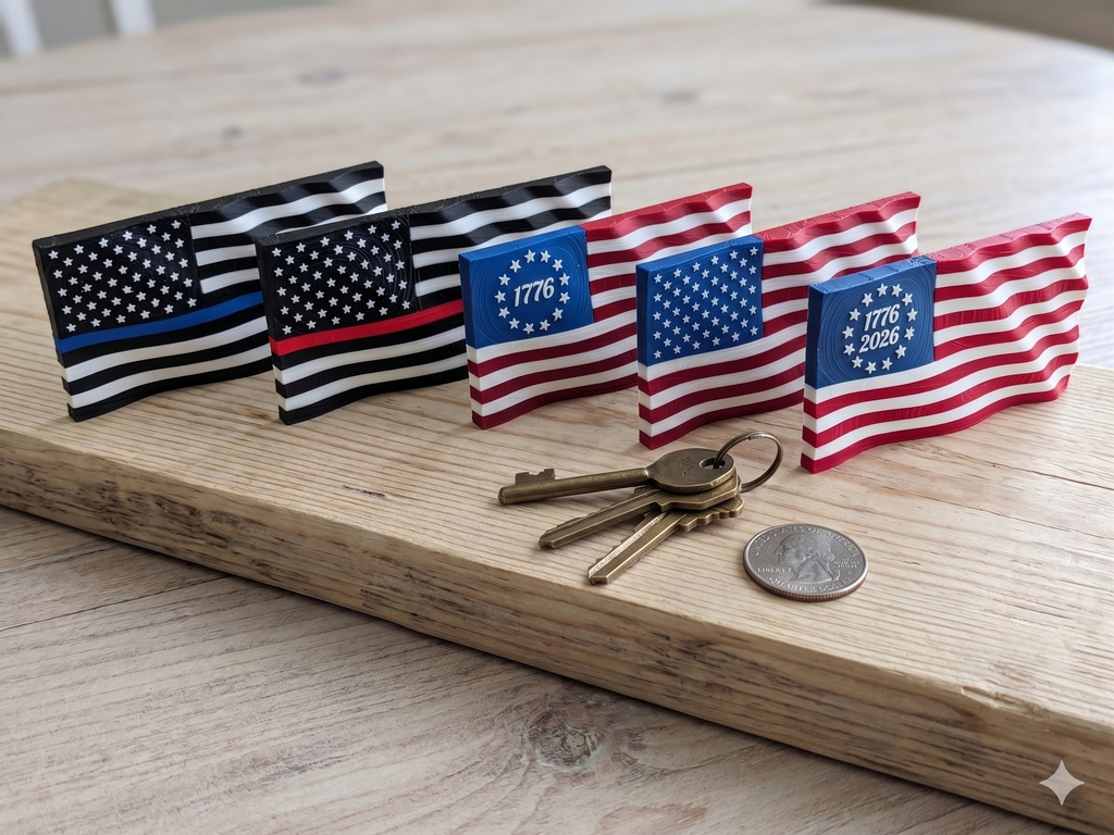 5.5 Inch Thin Blue Line American Flag Waving Magnet First Responder Tribute