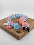 19 Inch Flamingo Beach Dragon Articulated Flexi with Sandcastle Tail