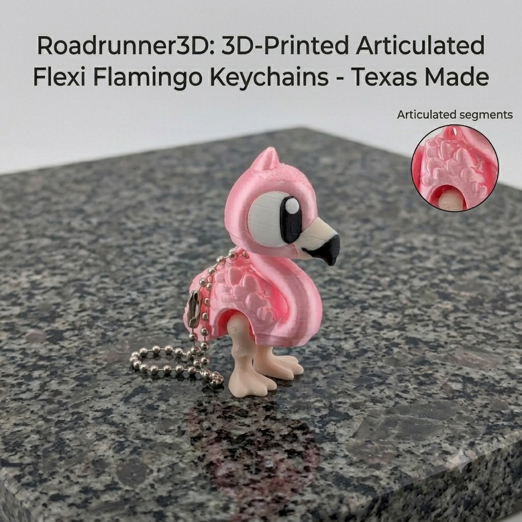 🦩💖 Mini Flexi-Flamingo Keychain Buddy! ✨ 2.38" Articulated "Strut-Star" Bag Charm 🌴🩰