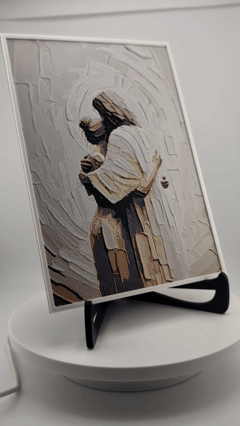 Hueforge Art Panel – “Compassion” (Jesus Embracing Woman) – 9.45"x6.65" PLA Print