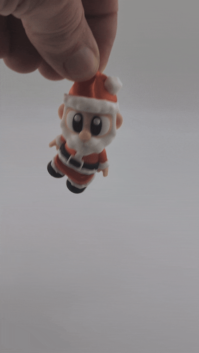 Cute Flexi Santa Keychain Figure 4"x2"x3"