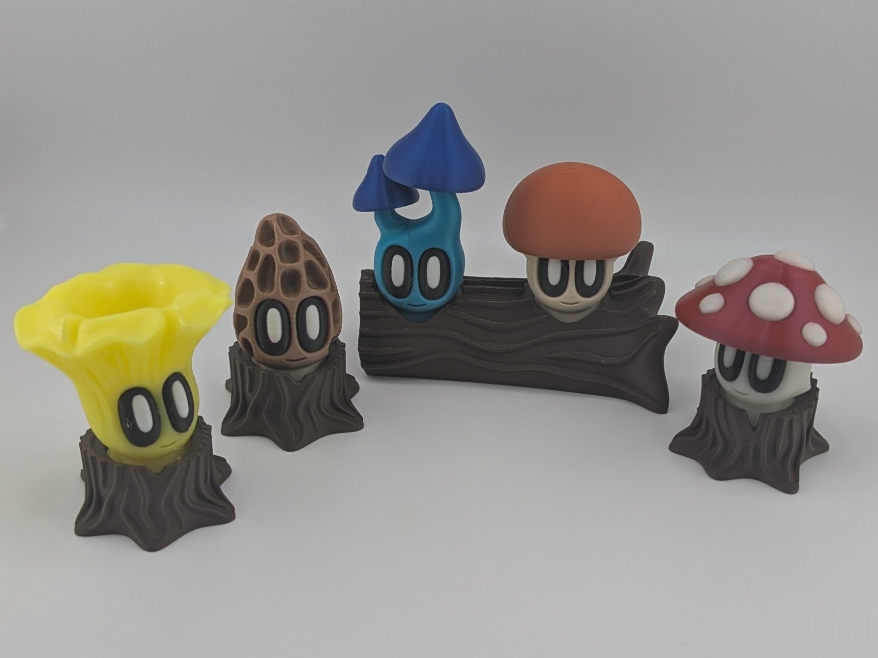 Mushroom Buddy Set with log and stumps - 2 Glow in the Dark