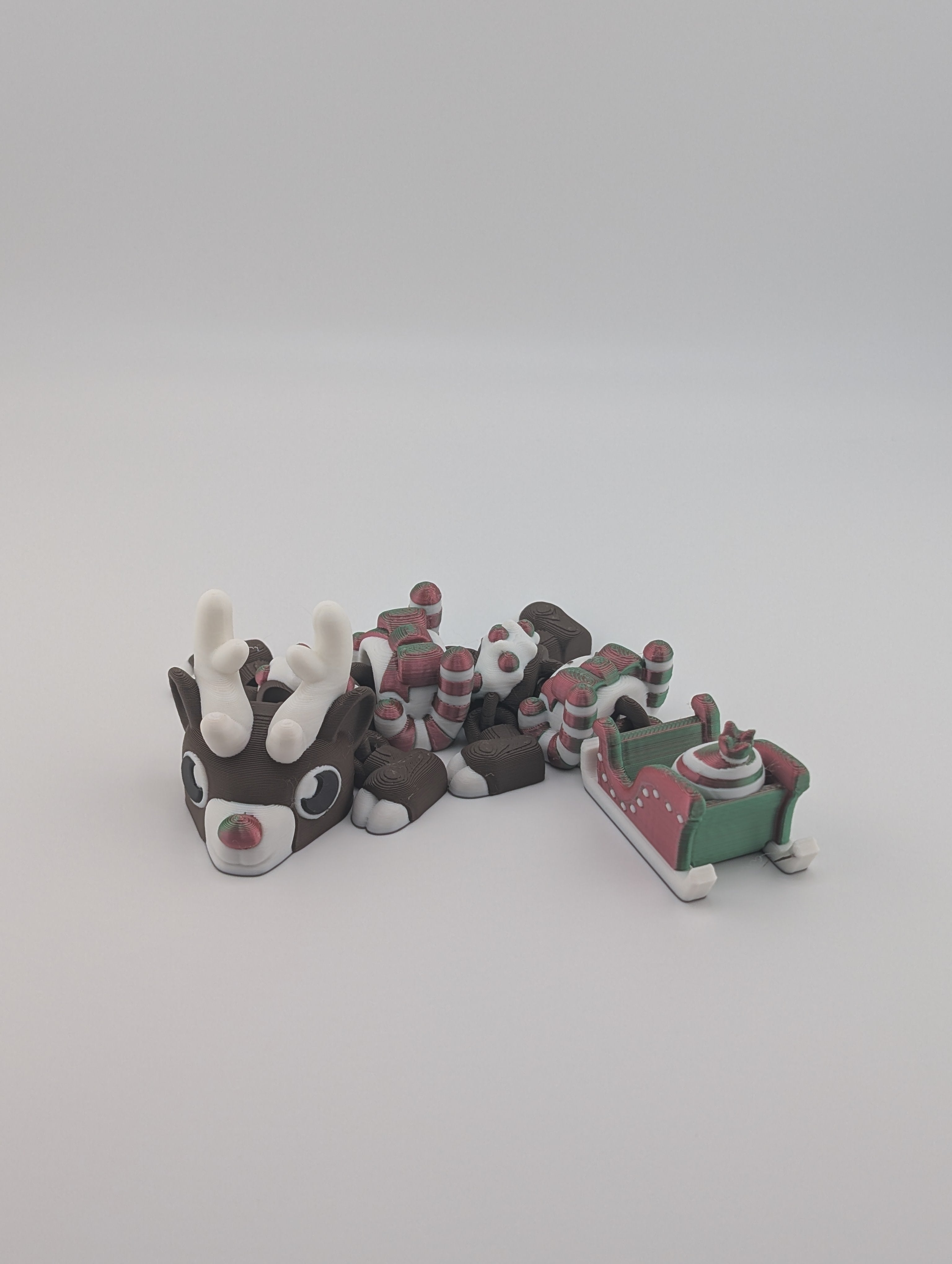 Articulating Mini Reindeer Dragon – 6.75" 3D Printed Holiday Beast