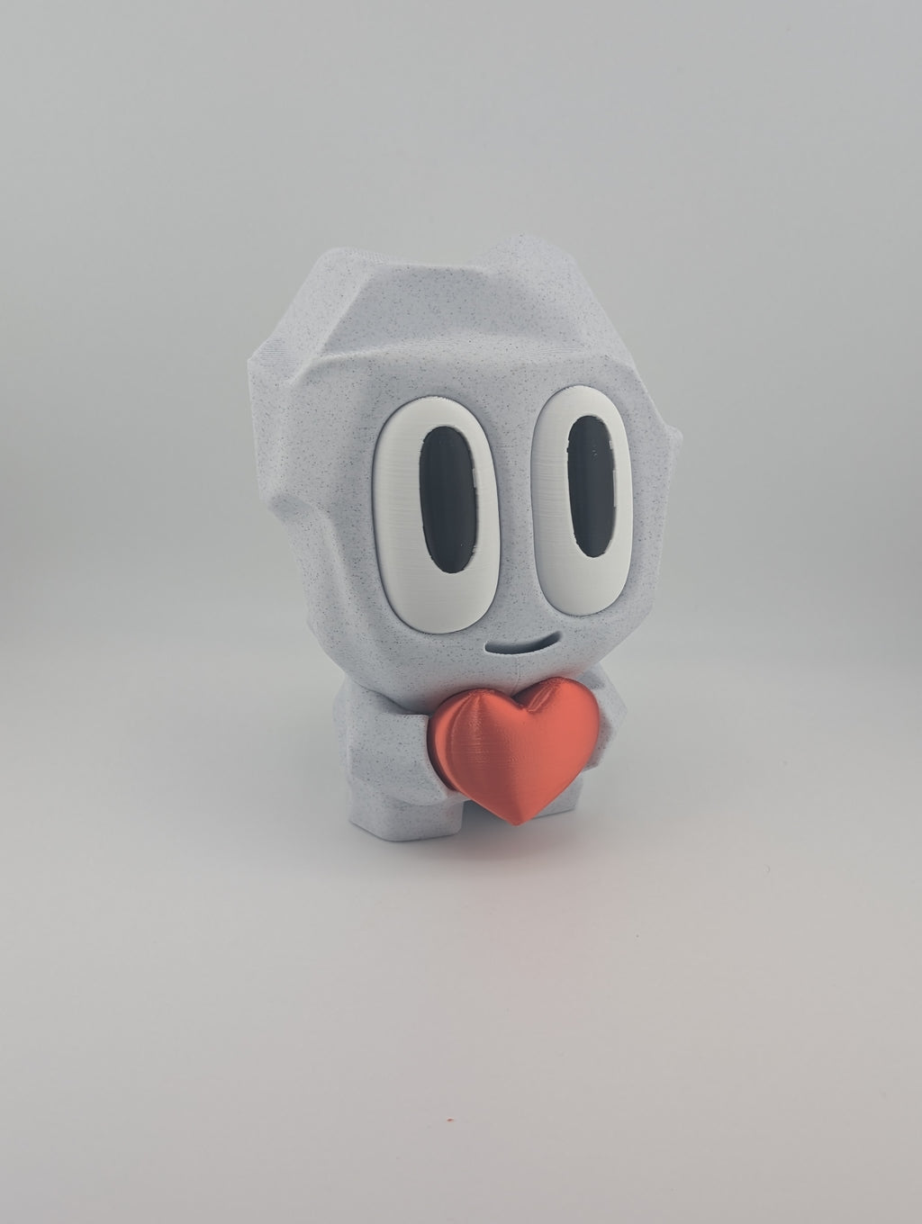 Heartfelt Pet Rock Figurine – 6.25" Tall (Marble PLA)