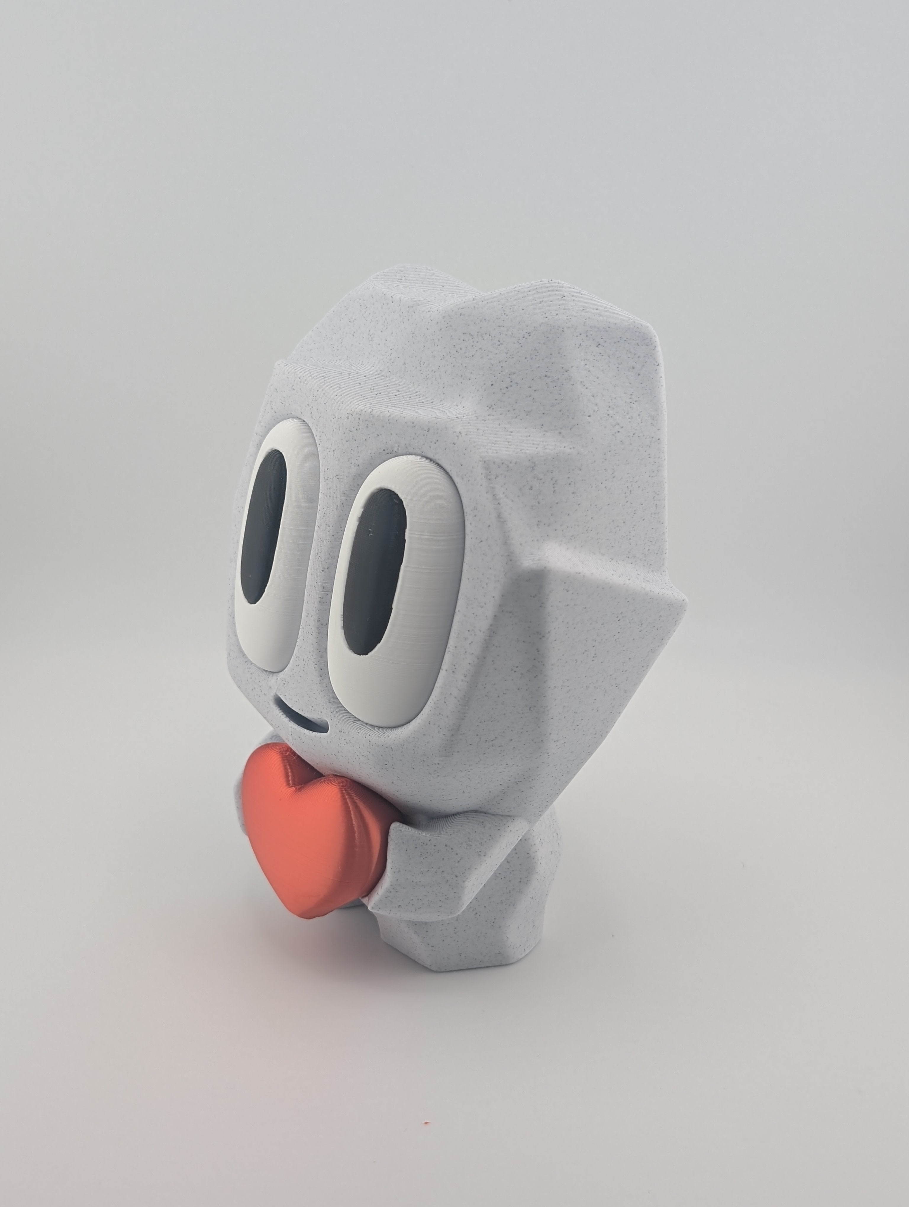 Heartfelt Pet Rock Figurine – 6.25" Tall (Marble PLA)