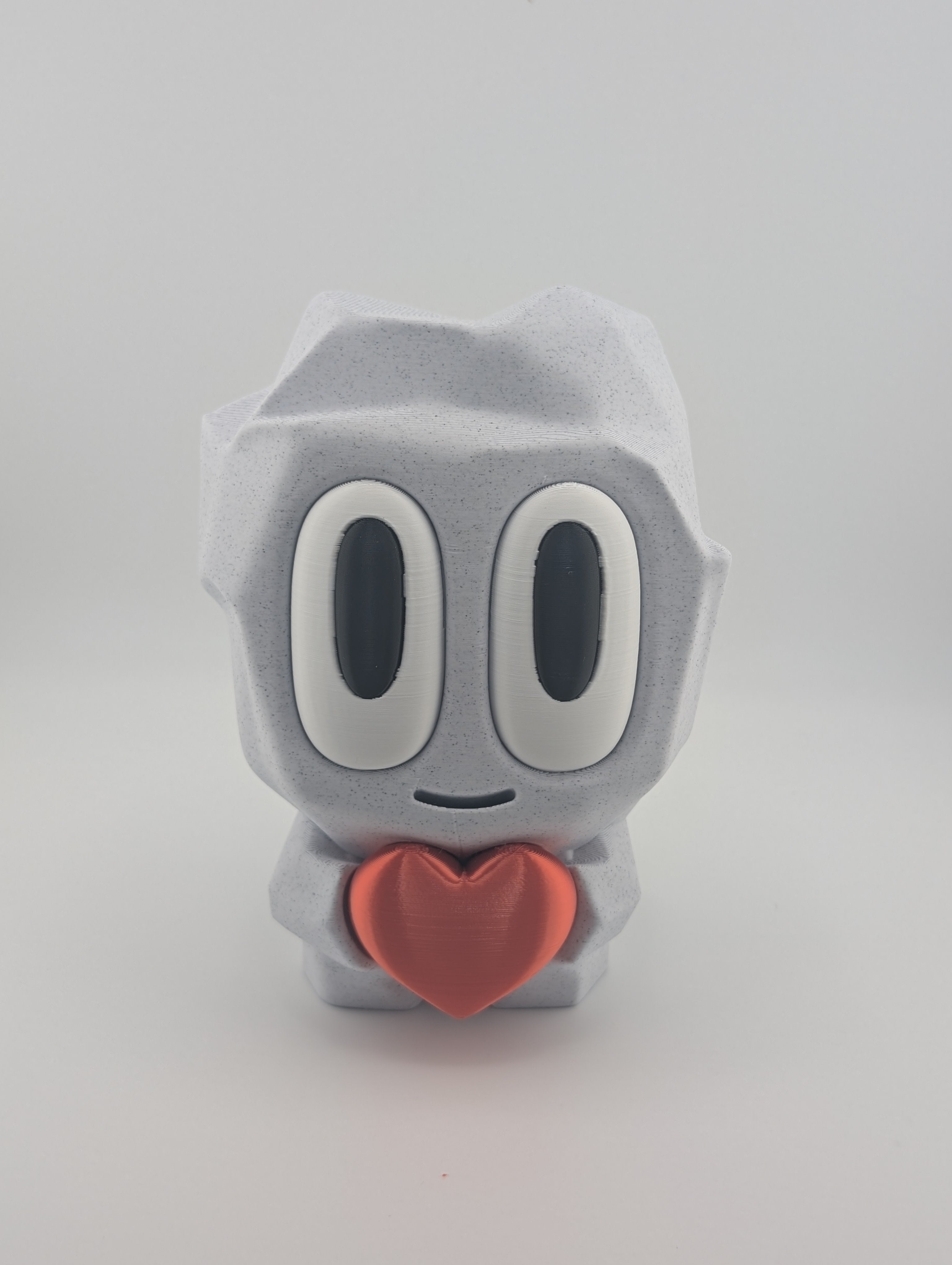 Heartfelt Pet Rock Figurine – 6.25" Tall (Marble PLA)