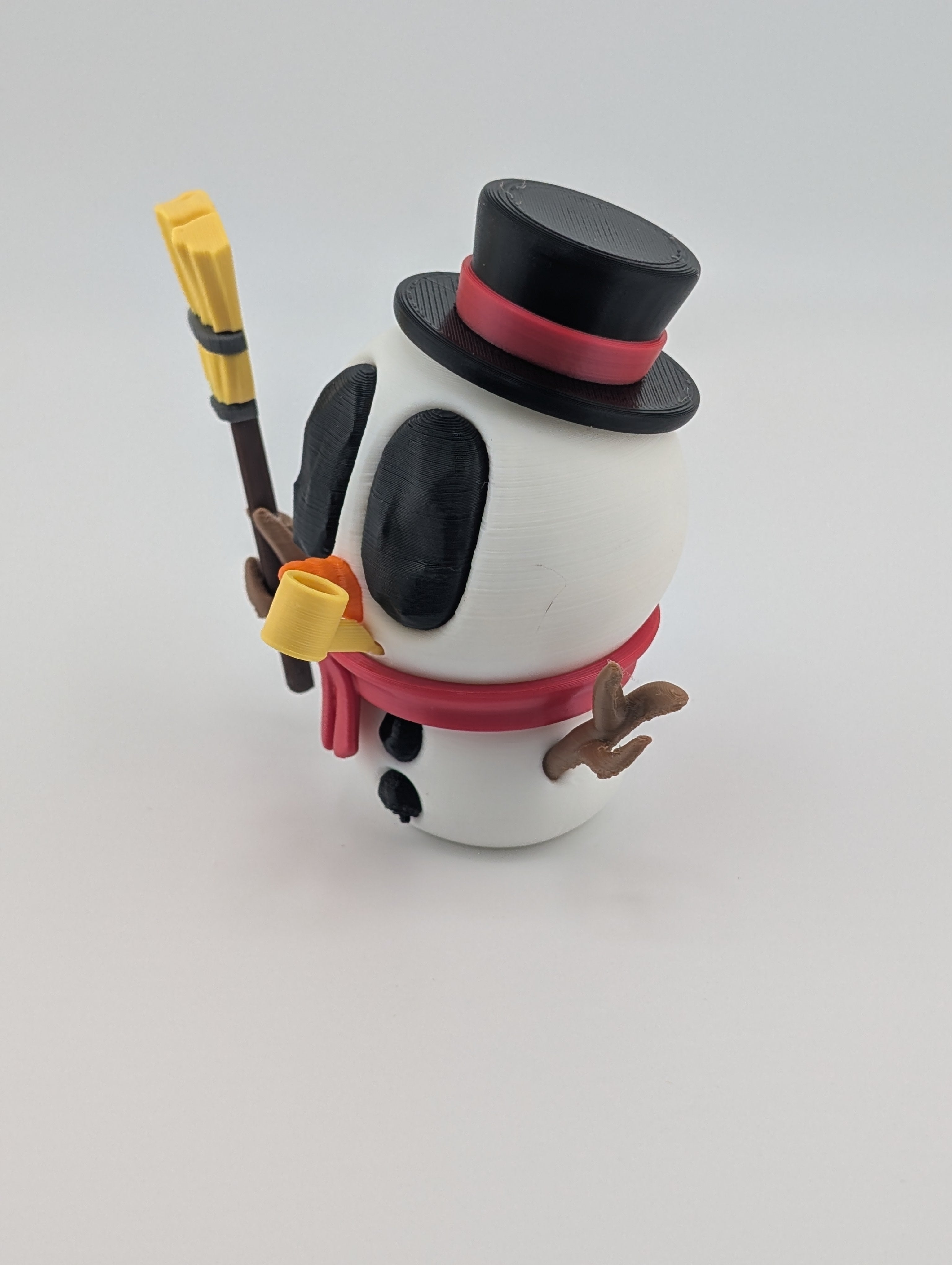 Snowblob with Broom & Pipe – Winter Decor (3.25" Tall)