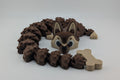 German Shepherd Inspired Flexi Dragon – Articulated Brown & Tan Fidget Toy with Dog Bone Tail