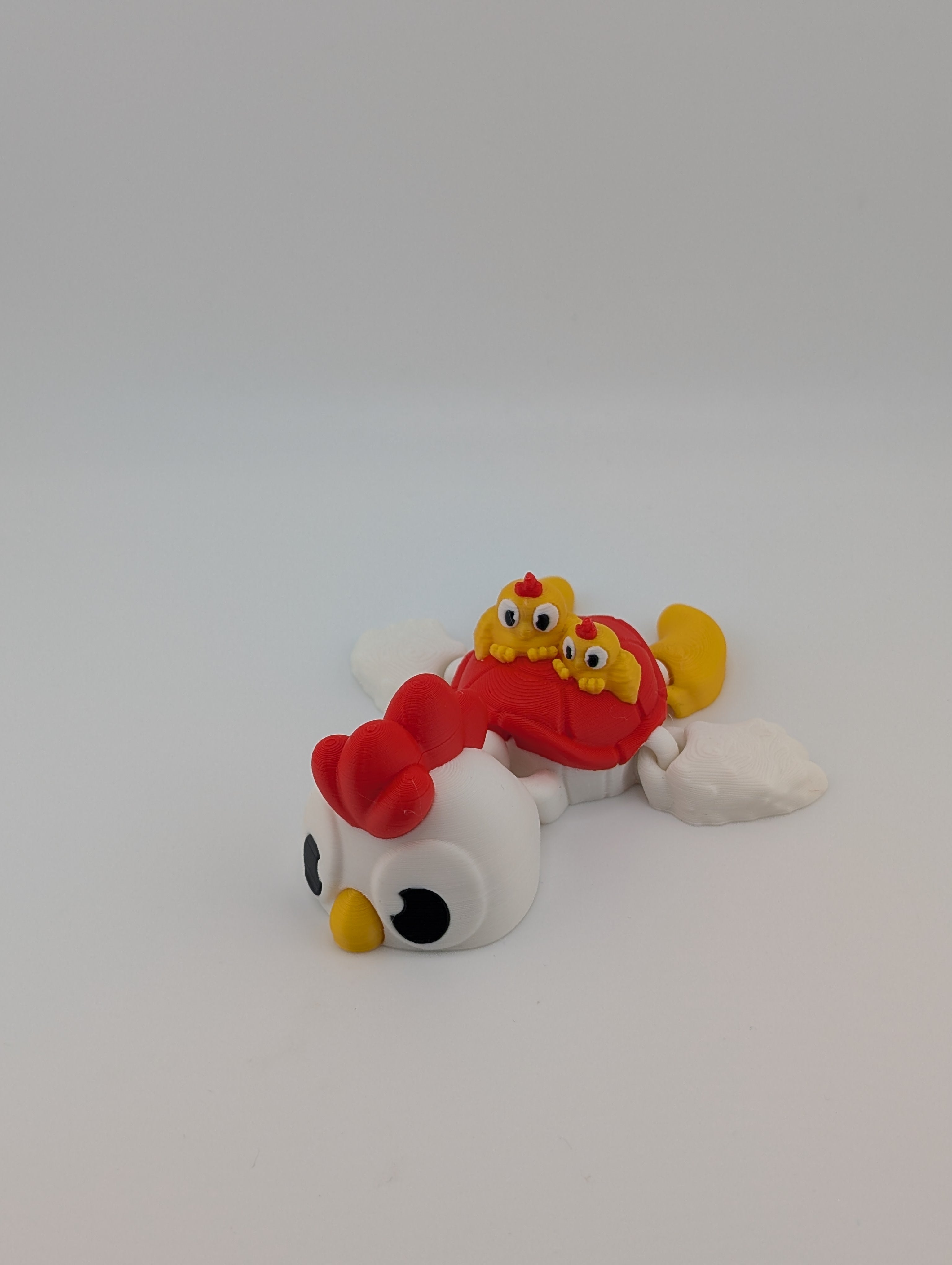 Chicken-Inspired Flexi Turtle with Chicks – 4.12" PLA Toy
