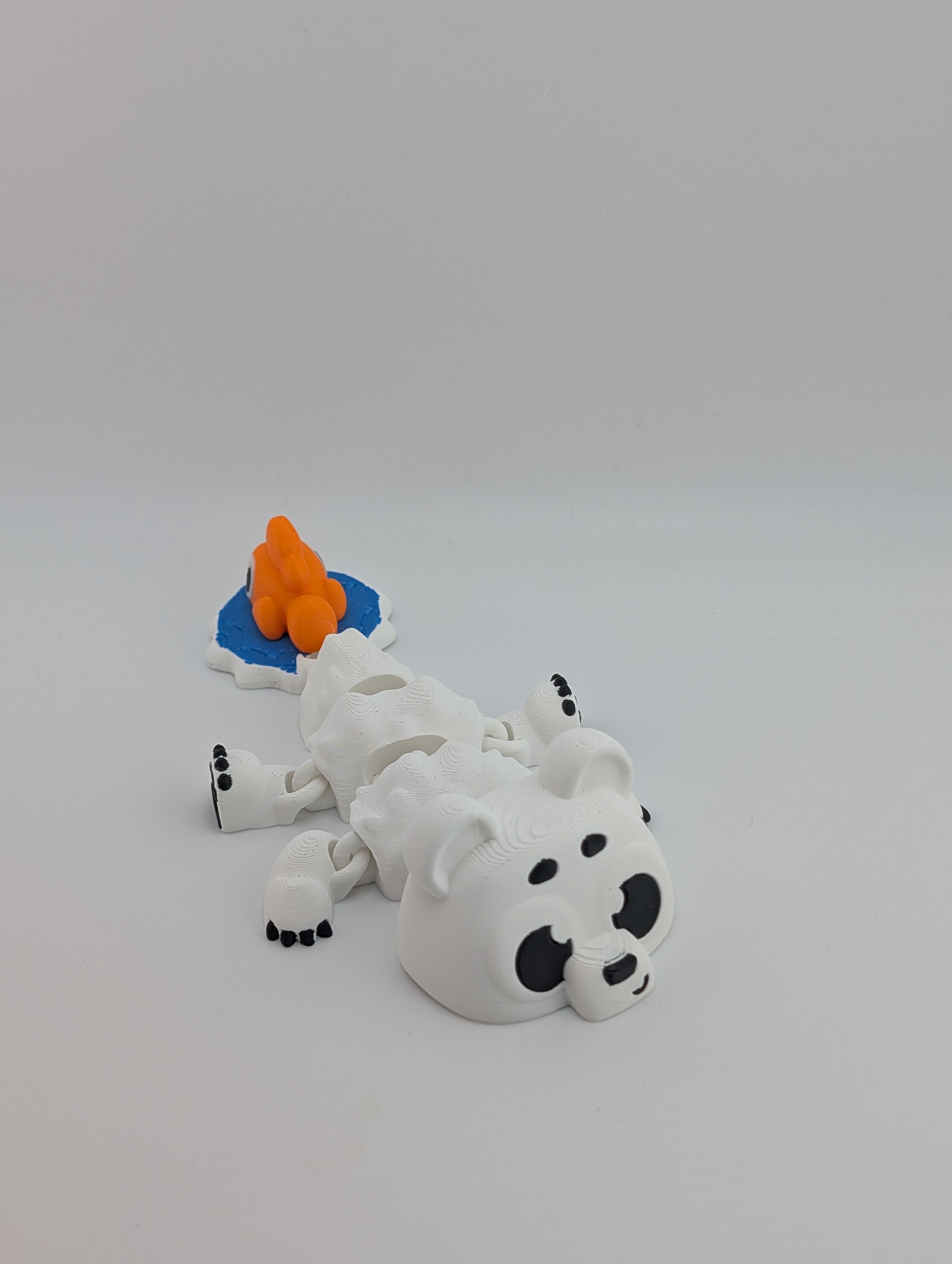 Polar Bear Mini Dragon – Flexi Fidget Toy with Arctic Flair