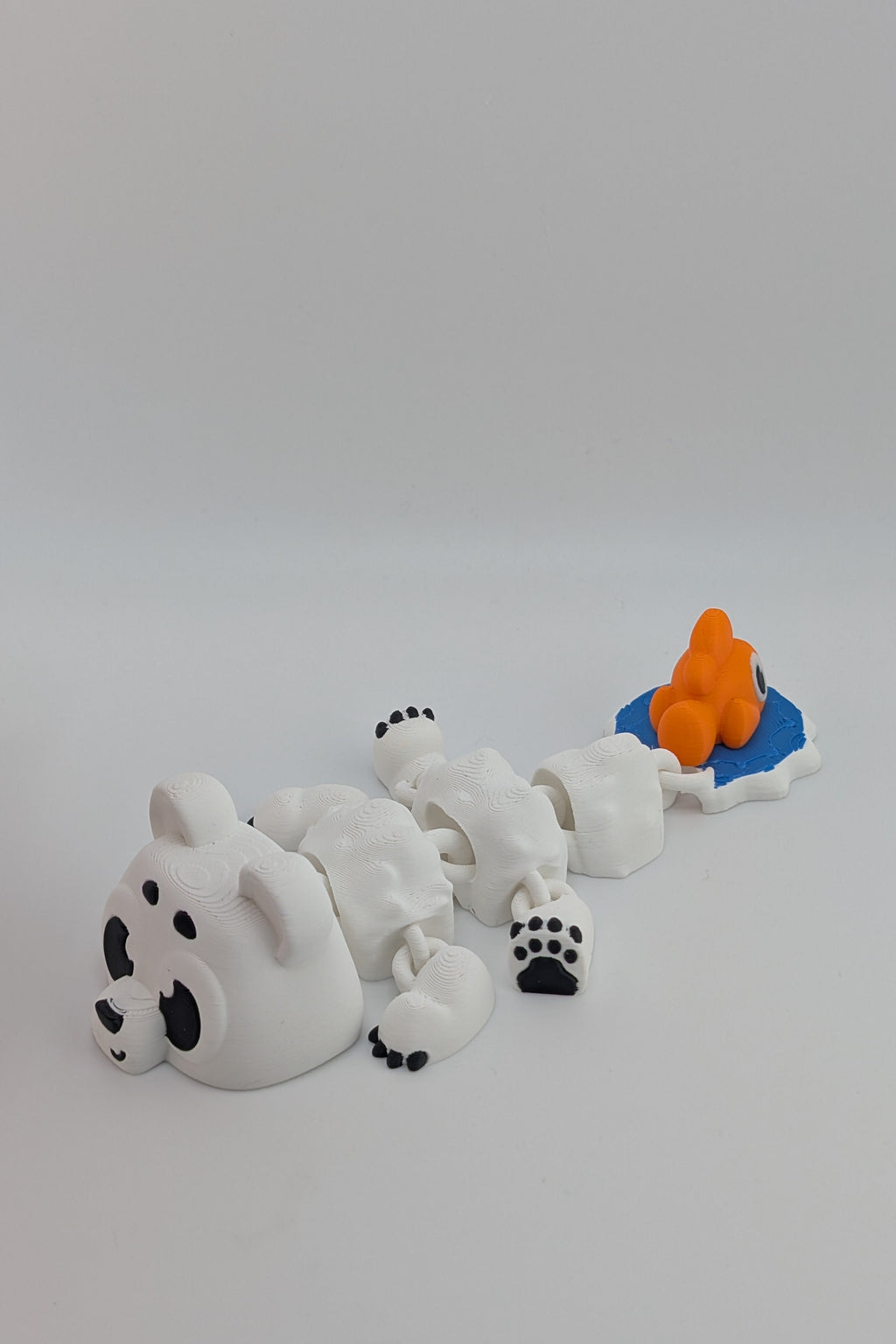 Polar Bear Mini Dragon – Flexi Fidget Toy with Arctic Flair