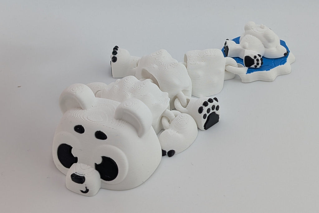 Polar Bear Mini Dragon – Flexi Fidget Toy with Arctic Flair