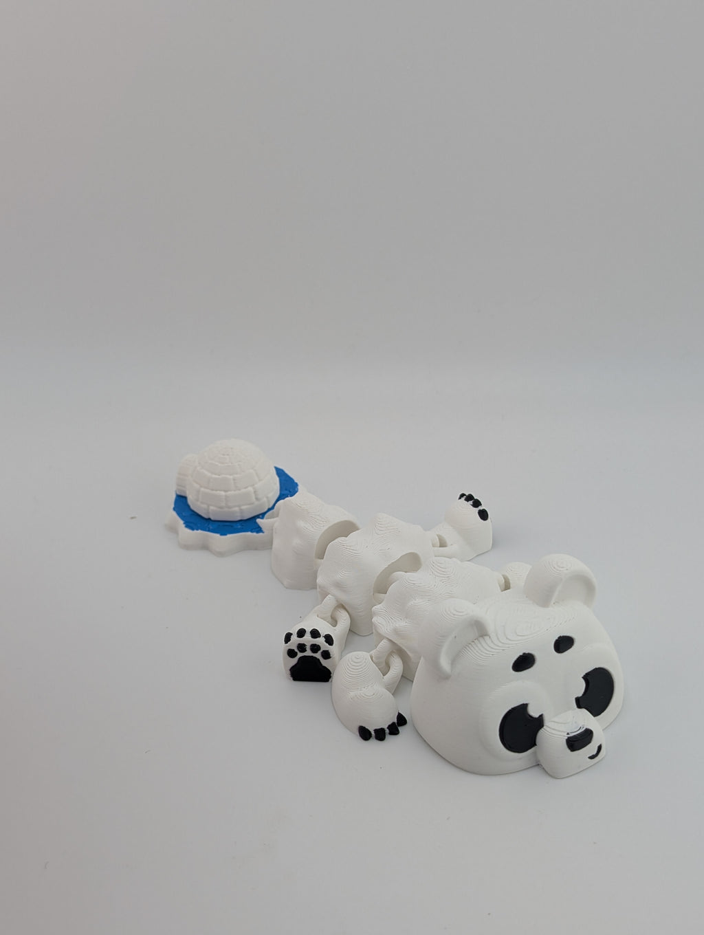 Polar Bear Mini Dragon – Flexi Fidget Toy with Arctic Flair