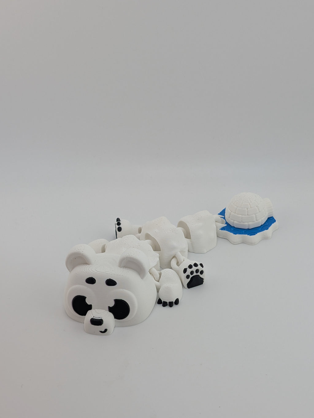 Polar Bear Mini Dragon – Flexi Fidget Toy with Arctic Flair