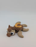 Flexi Horse-Turtle Hybrid – Articulated PLA Fidget Toy with Gold Horseshoe
