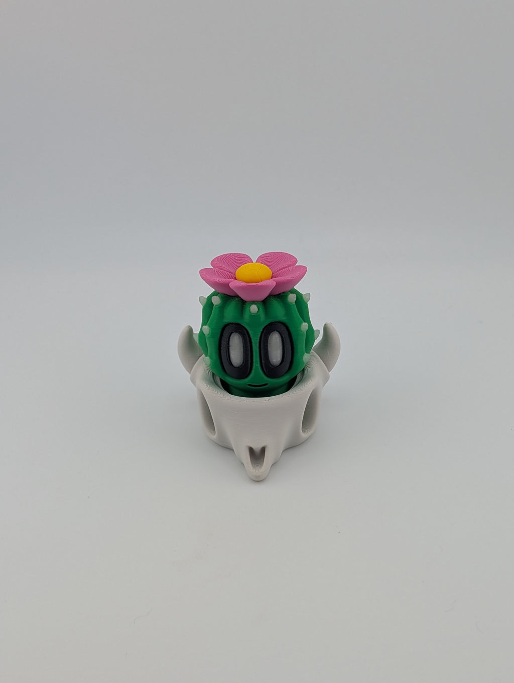 Bloblab Cactus in Skull Pot – Quirky Charm with a Glowing Floral Twist