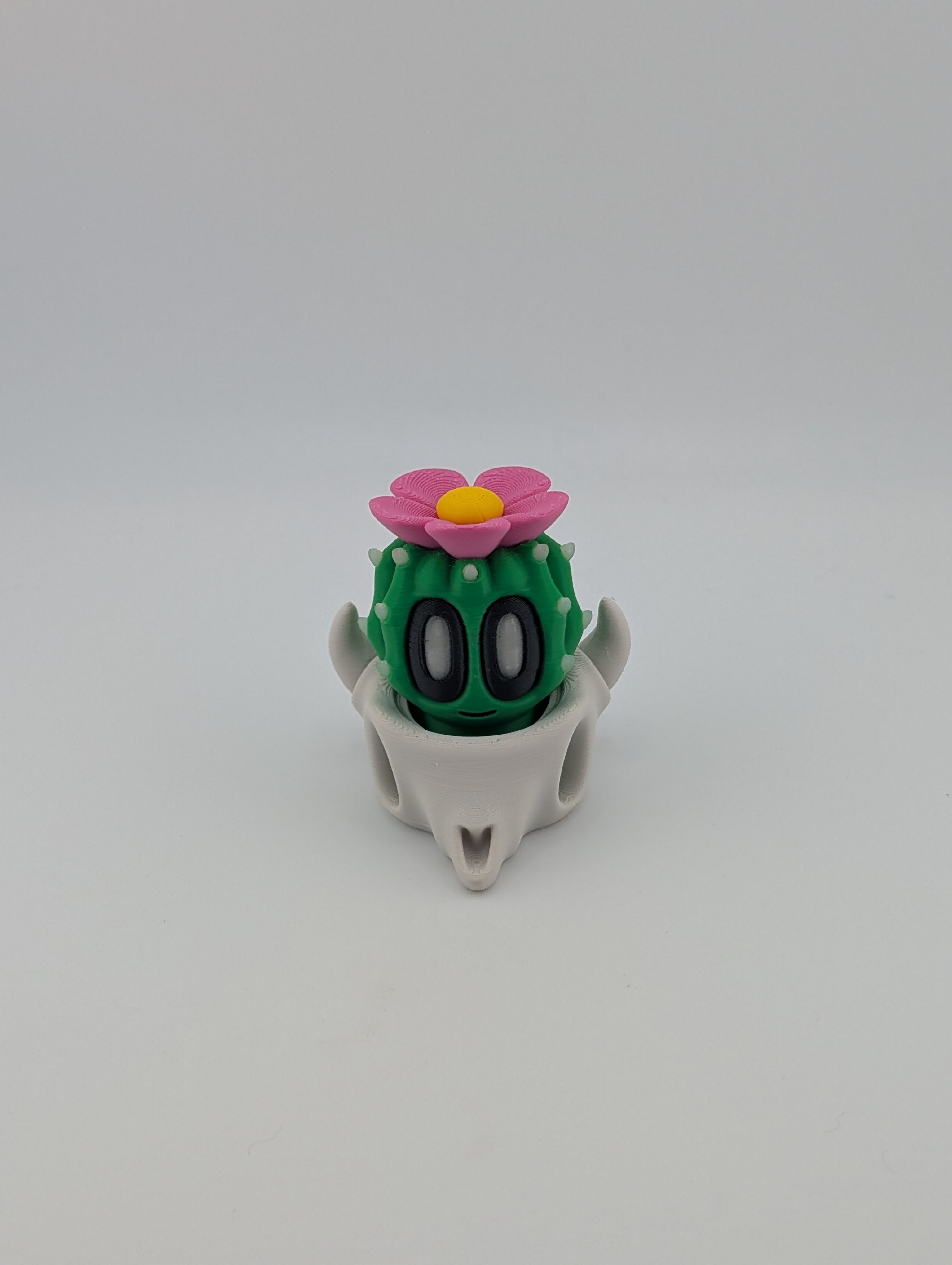 Bloblab Cactus in Skull Pot – Quirky Charm with a Glowing Floral Twist