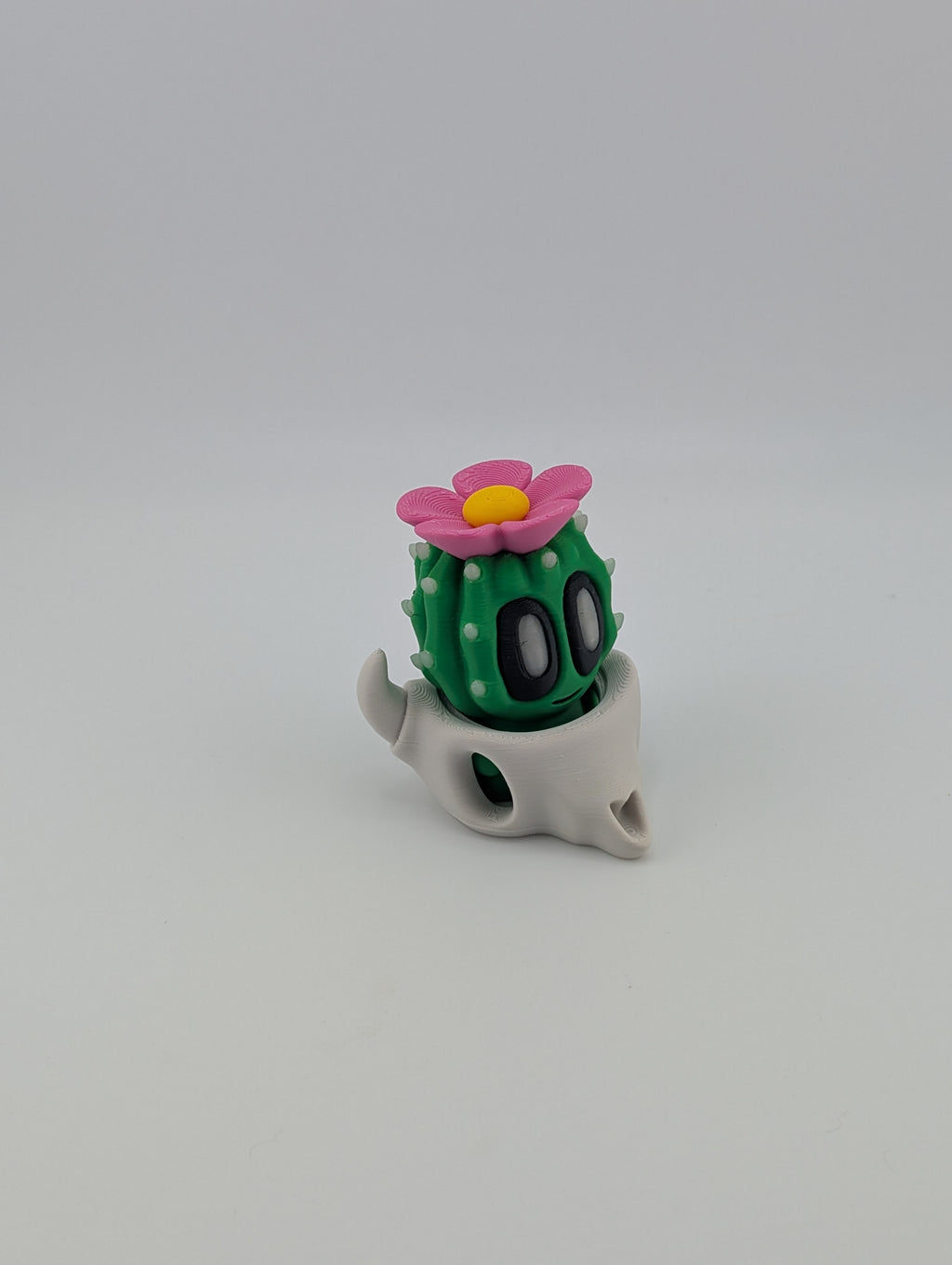 Bloblab Cactus in Skull Pot – Quirky Charm with a Glowing Floral Twist