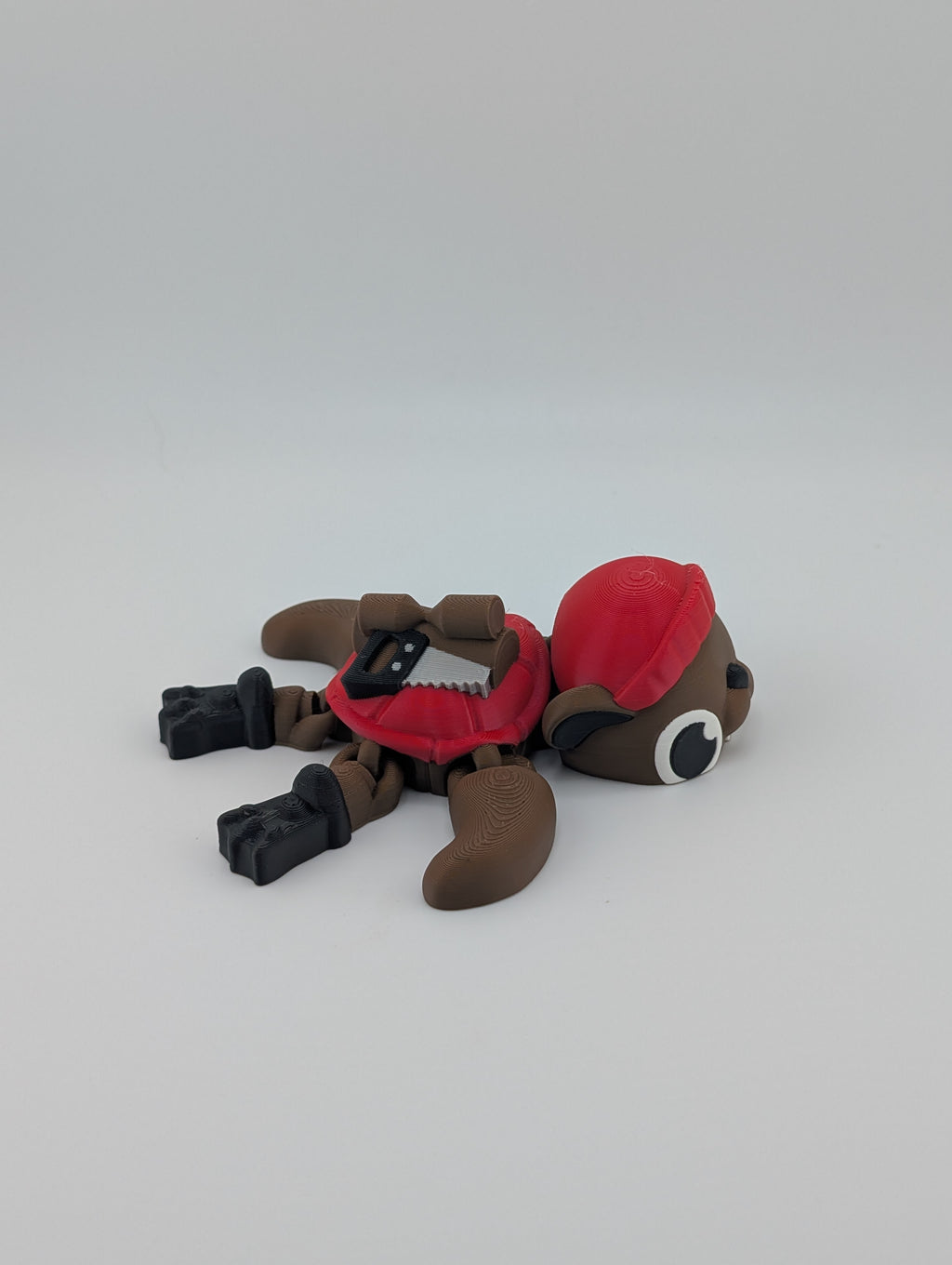 Flexi Beaver Turtle – Lumberjack Charm in a 4" Fidget Friend