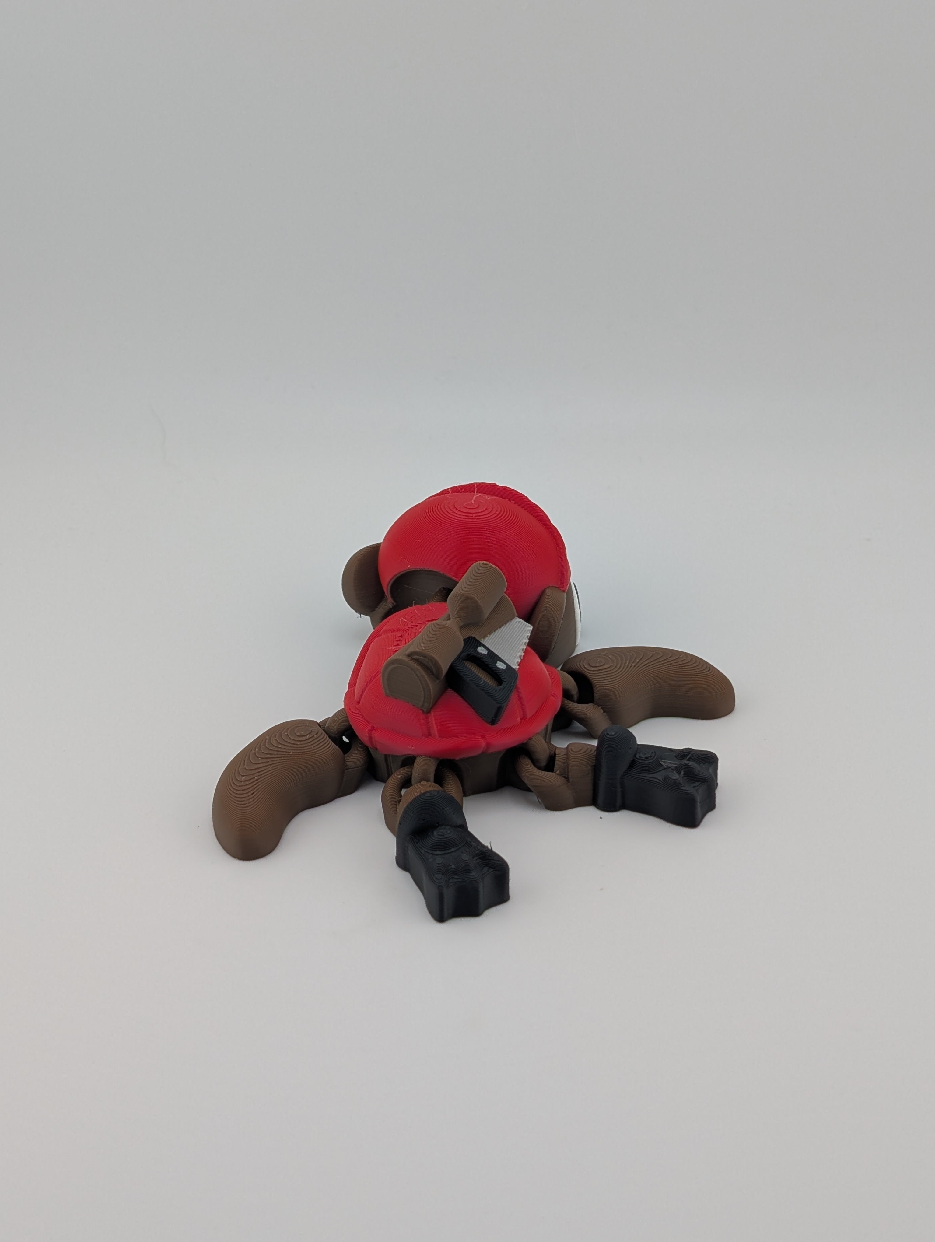 Flexi Beaver Turtle – Lumberjack Charm in a 4" Fidget Friend