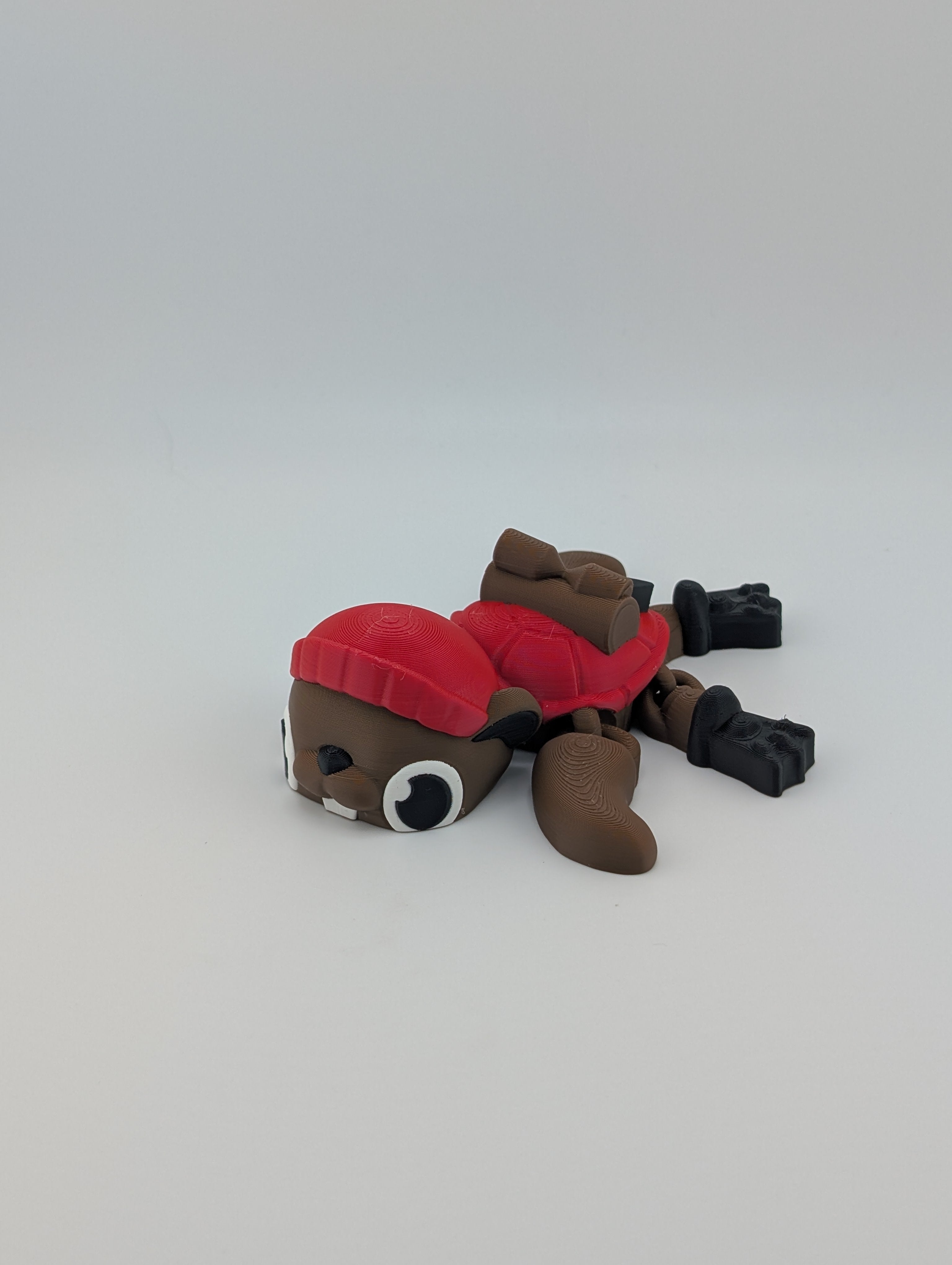 Flexi Beaver Turtle – Lumberjack Charm in a 4" Fidget Friend