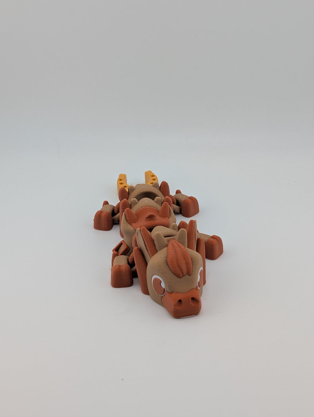 Mini Flexi Dragon – Horse-Inspired with Saddle & Golden Horseshoe