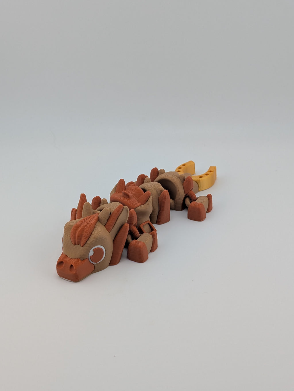 Mini Flexi Dragon – Horse-Inspired with Saddle & Golden Horseshoe