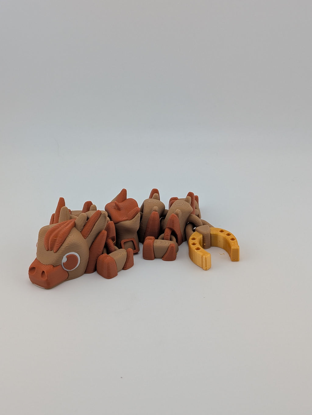 Mini Flexi Dragon – Horse-Inspired with Saddle & Golden Horseshoe