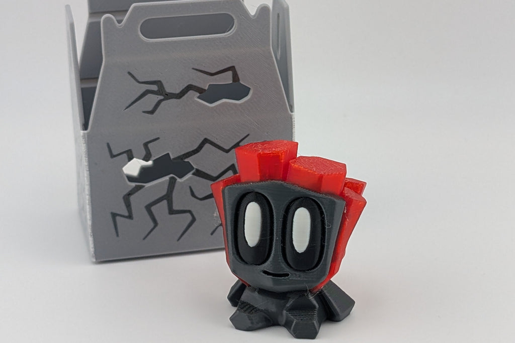 Bloblab Prehistoric Series – Crystal Rock Pet (Gray & Red Transparent PLA)