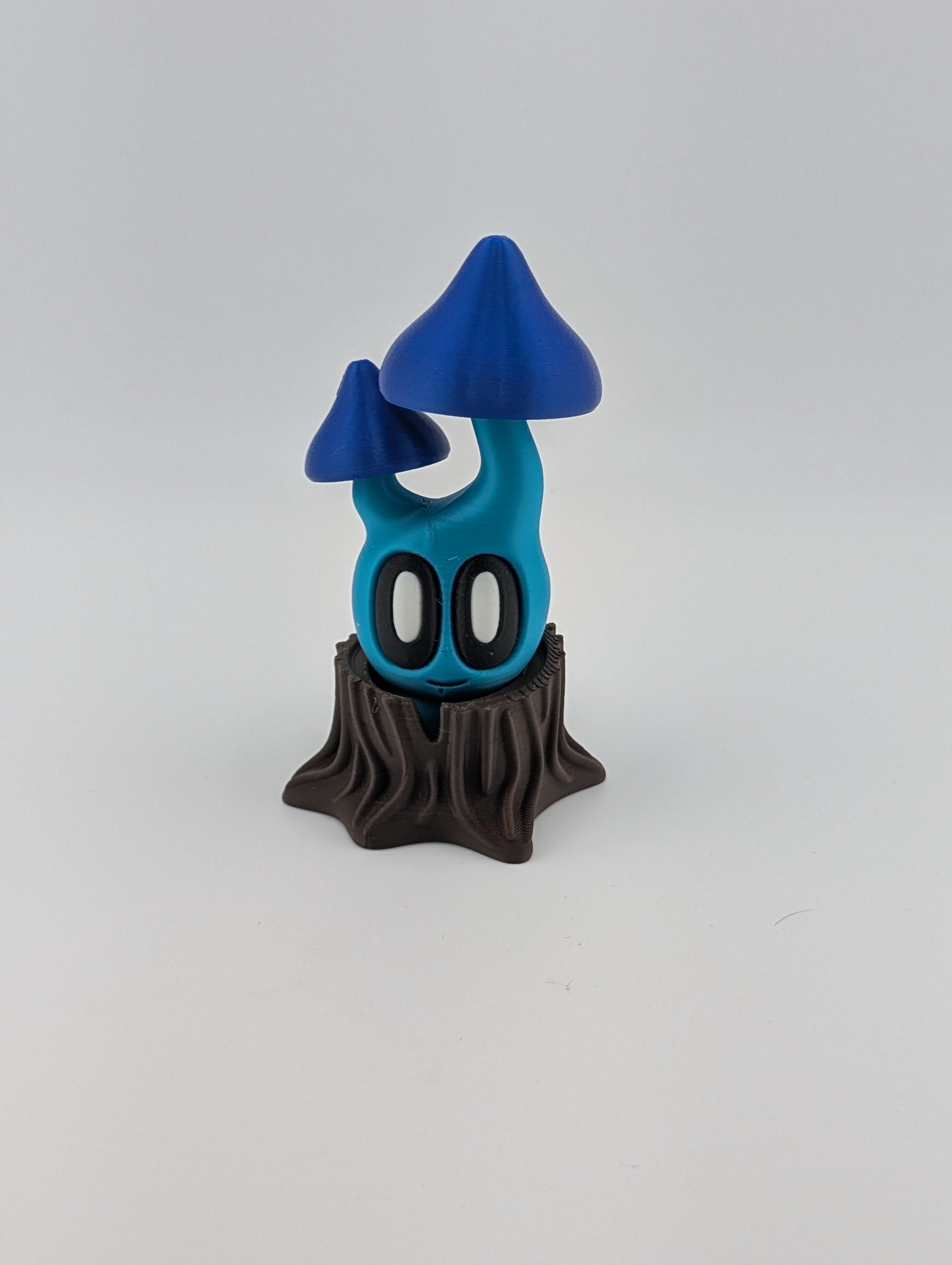 Bloblab Mushroom Series – Twincap Blue Shroom (Blue PLA with Stump Base)