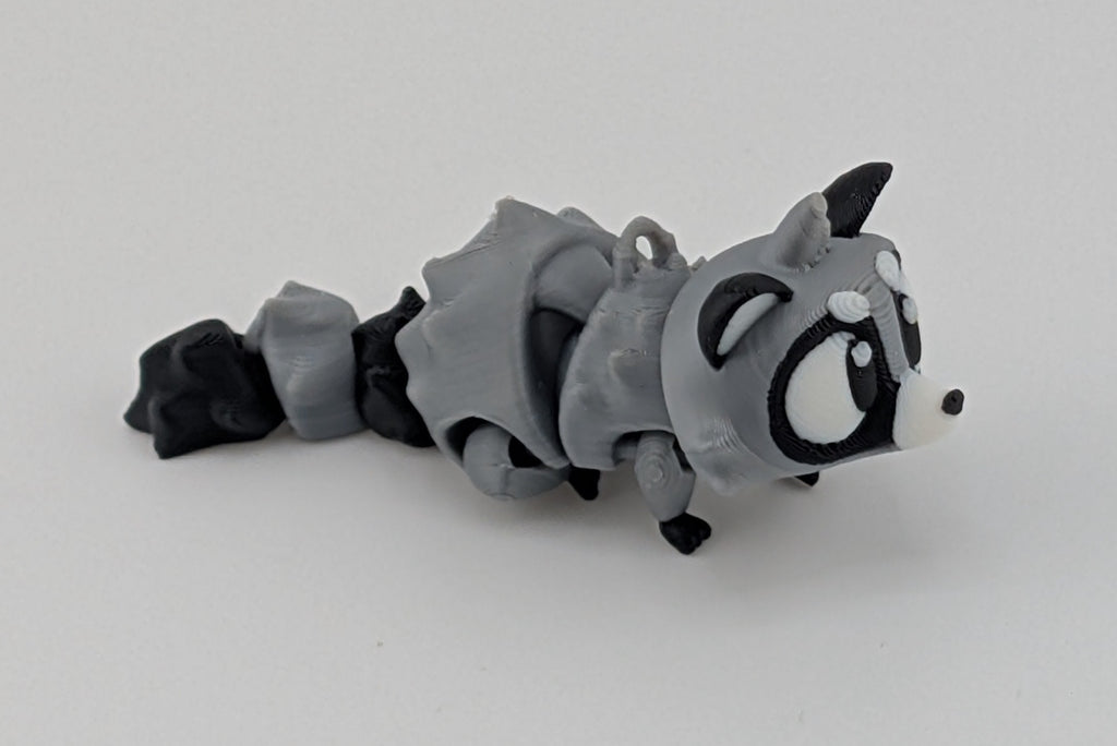 🦝✨ Mini Raccoon Keychain Buddy! 🤏 2.5" Articulated "Trash Panda" Bag Charm 🗑️🔑