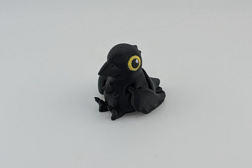 1.38 Inch Mini Flexi Crow Keychain Articulated Bird Fidget Buddy